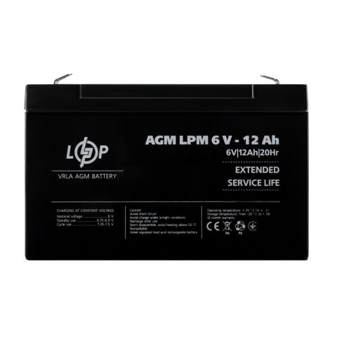 Акция. Аккумулятор AGM LPM 6V - 12 Ah
