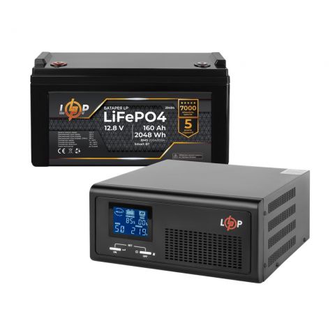 Комплект резервного питания LP (LogicPower) ИБП + литиевая (LiFePO4) батарея (UPS B1000 + АКБ LiFePO4 2048Wh)