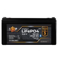 Акумулятор LP LiFePO4 12,8V - 160 Ah (2048Wh) (BMS 160A/80А) пластик LCD Smart BT