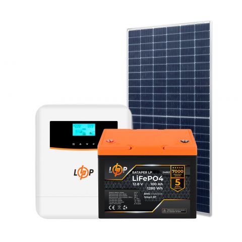 Комплект СЕС 1kW АКБ1,2kWh (літій)100 Ah Преміум