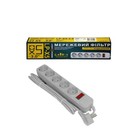 Сетевой фильтр LP-X5 3 м Grey