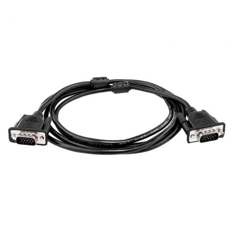 Кабель VGA-2.0BK 2 м черный (с двумя ферритовыми кольцами)