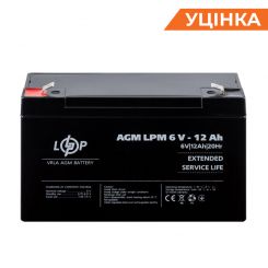 Распродажа (4159) Аккумулятор AGM LPM 6V - 12 Ah (02-2024)