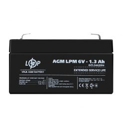 Розпродаж Акумулятор AGM LPM 6V - 1.3 Ah