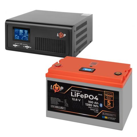 КРП LogicPower B1500 + литиевая (LiFePO4) батарея 1280 Ватт (19408+37476 100 Ah)