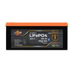 Аккумулятор LP LiFePO4 25,6V - 150 Ah (3840Wh) (BMS 150A/75А) пластик Smart BT