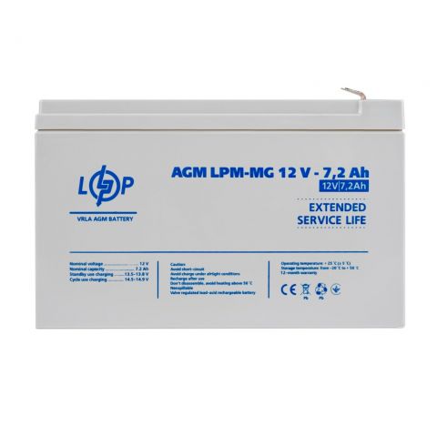 Розпродаж Акумулятор мультигелевий LPM-MG 12V - 7.2 Ah