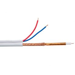 УЦ 4454 Коаксиальный кабель БРАК ПИТАНИЯ CCTV GV-01-R-RG-59 0.81CU60+2CCA0,5 white бухта 100м