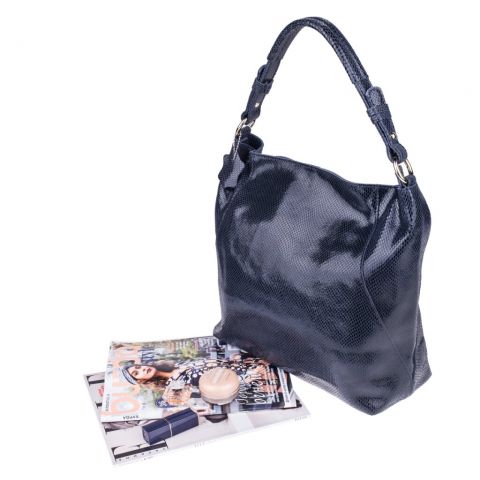 Кожаная женская сумка Realer 2032-1 серая