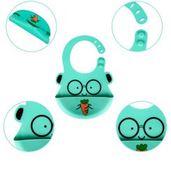 Слюнявчик силиконовый Zupo Crafts бирюзовый