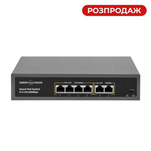 Коммутатор сетевой POE GV-006-D-04+2P Коммутатор сетевой POE GV-006-D-04+2P