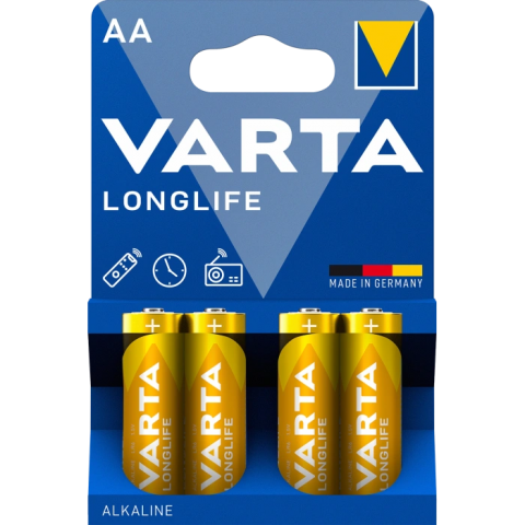 Батарейки VARTA AA LONGLIFE ALKALINE (BLI 4)