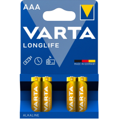 Батарейки VARTA AAA LONGLIFE ALKALINE (BLI 4)