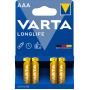 Батарейки VARTA AAA LONGLIFE ALKALINE (BLI 4)