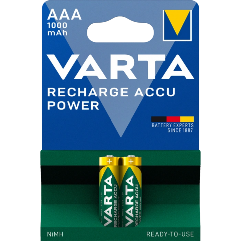 Аккумуляторы VARTA AAA RECHARGEABLE ACCU 1000mAh (BLI 2)
