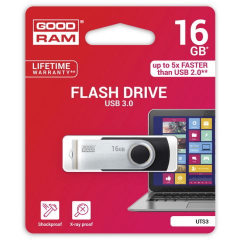 Флеш память GOODRAM USB 3.0 16GB UTS3 Twister Black (2920297)