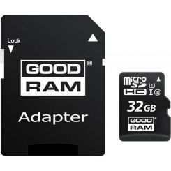 Карта пам'яті GOODRAM 32GB microSDHC class 10 UHS-I+SD Adapter (M1AA-0320R12)