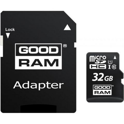 Карта пам'яті GOODRAM 32GB microSDHC class 10 UHS-I+SD Adapter (M1AA-0320R12)