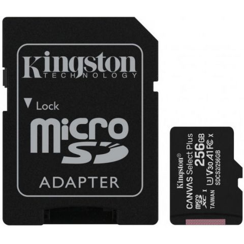 Карта памяти KINGSTON 256GB microSDXC Canvas Select Plus 100R A1 C10 (SDCS2/256GB)