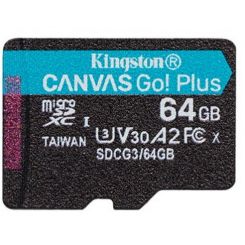 Карта пам'яті KINGSTON 64GB microSDXC Canvas Go Plus 170R A 2 U3 V30 Single Pack w/o ADP (3706134)