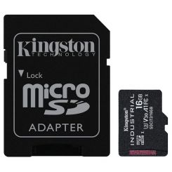 Карта пам'яті KINGSTON 16GB microSDHC Industrial C10 A1 pSL C Card + SD Adapter (SDCIT2/16GB)