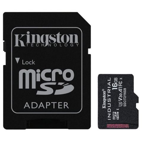 Карта пам'яті KINGSTON 16GB microSDHC Industrial C10 A1 pSL C Card + SD Adapter (SDCIT2/16GB)