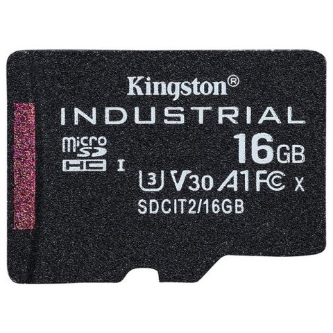 Карта пам'яті KINGSTON 16GB microSDHC Industrial C10 A1 pSL C Card Single Pack w/o Adapter (SDCIT2/16GBSP)
