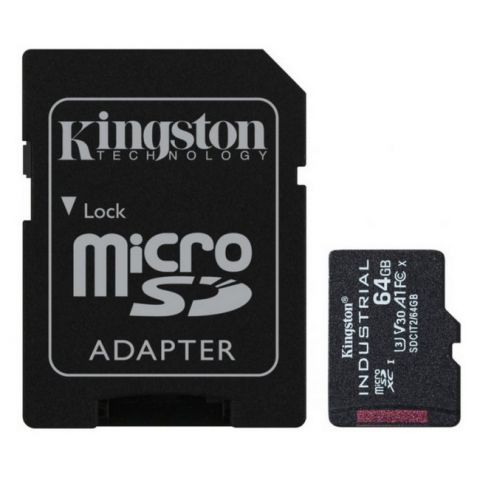 Карта пам'яті KINGSTON 64GB microSDXC Industrial C10 A1 pSL C Card + SD Adapter (SDCIT2/64GB)