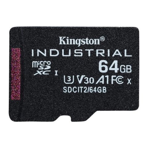 Карта пам'яті KINGSTON 64GB microSDXC Industrial C10 A1 pSL C Card Single Pack w/o Adapter (SDCIT2/64GBSP)