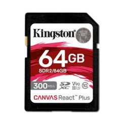 Карта пам'яті KINGSTON 64GB Canvas React Plus SDXC UHS-II 3 00R/260W U3 V90 (SDR2/64GB)
