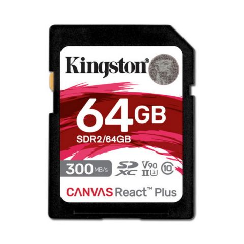 Карта пам'яті KINGSTON 64GB Canvas React Plus SDXC UHS-II 3 00R/260W U3 V90 (SDR2/64GB)